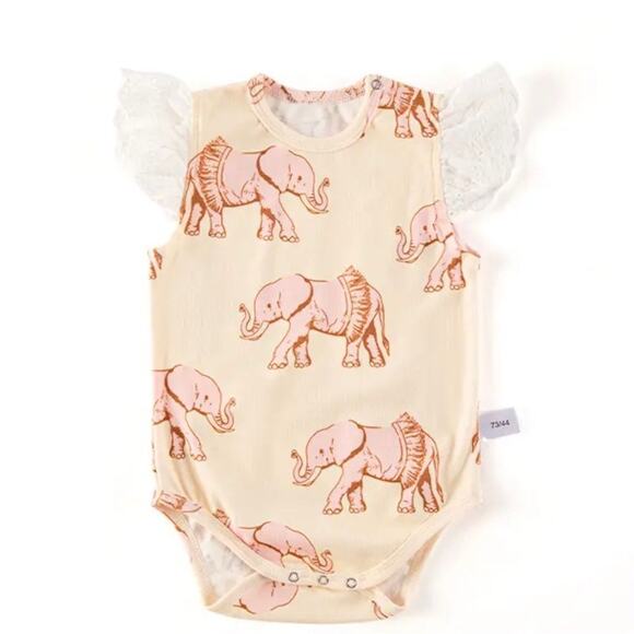 New girl’s sleeveless romper elephants in tutus 6-9 months - Picture 1 of 1